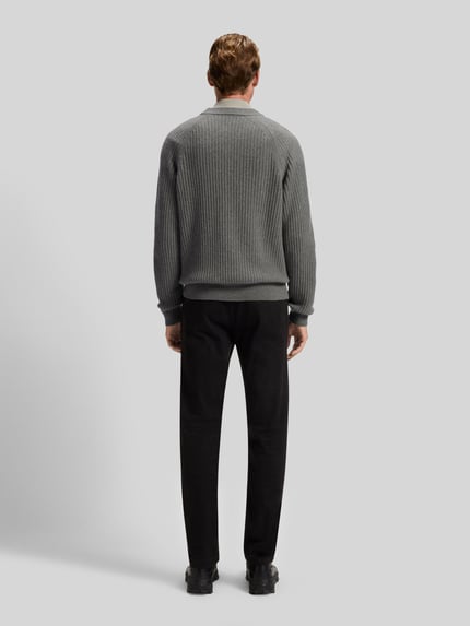 BOSS Orange Regular fit pullover van wolmix Antraciet - 4