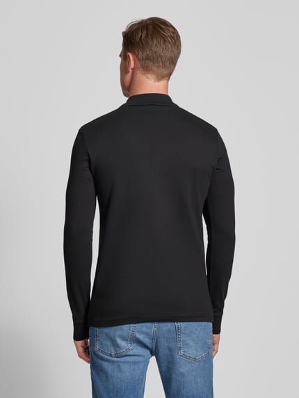 BOSS Orange Koszulka polo z detalem z logo Czarny 5