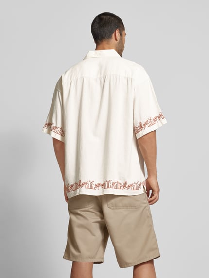JACK & JONES Freizeithemd aus Leinen-Viskose-Mix Modell 'ORMILOS' Weiss 5