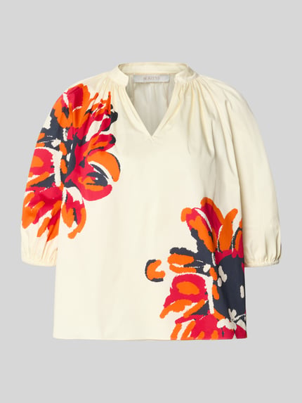 Regular Fit Bluse mit Tunikakragen und 1/2-Arm Shop The Look MANNEQUINE
