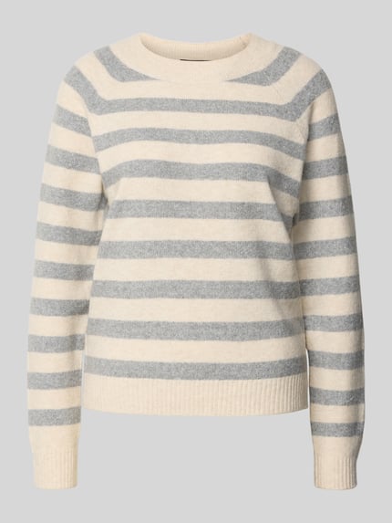 VERO MODA Sweter z dzianiny o kroju regular fit z raglanowymi rękawami model ‘DOFFY’ Écru 2