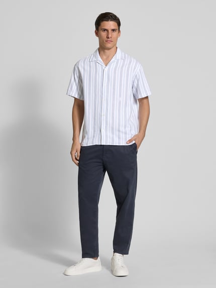 JACK & JONES Premium Regular Fit Freizeithemd aus Baumwoll-Mix mit Leinen-Anteil Modell 'MONTANA' Weiss 1