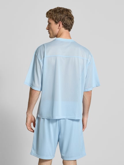 REVIEW T-shirt van mesh met logoprint Lichtblauw - 5