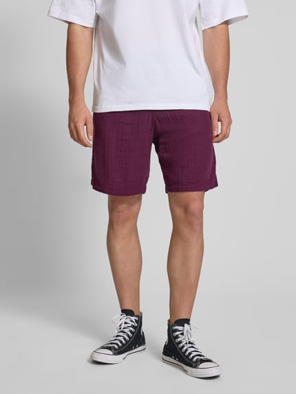 REVIEW Regular Fit Shorts aus Musselin Pflaume 4