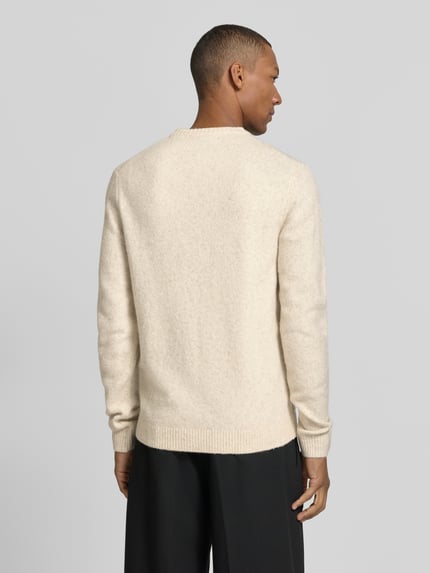 JACK & JONES Premium sweter z dzianiny z elastycznej mieszanki wełny o kroju regular fit Écru 5