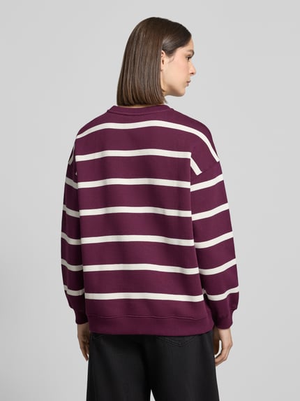 Smith and Soul Oversized sweatshirt van katoenmix met geborduurd logo Bordeaux - 5