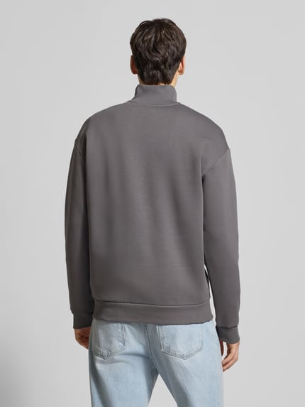 REVIEW Sweatshirt met labelprint Donkergrijs - 5