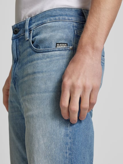 G-Star RAW Straight fit jeans met labelpatch, model 'Mosa' Blauw - 3