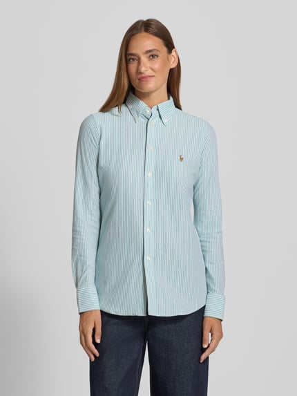 Polo Ralph Lauren Slim Fit Hemdbluse mit Button-Down-Kragen Gruen 4