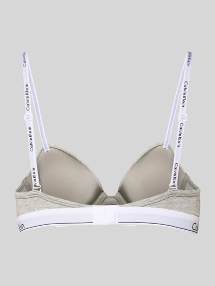 Calvin Klein Underwear BH mit Label-Spaghettiträgern Modell 'Demi' Hellgrau 3