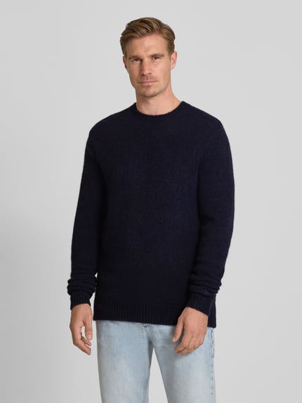 Forét Strickpullover mit Leinen-Anteil Modell 'ALPINE' Dunkelblau 4