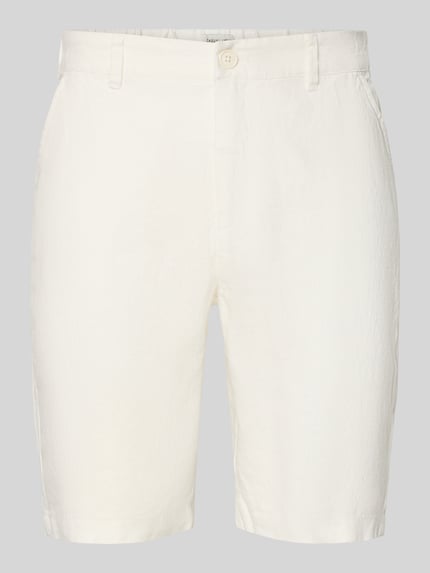 Produktfoto, Leinen Shorts mit Eingrifftaschen Modell 'PANDRUP' von Casual Friday in Weiß, Straight Fit, glatte Textur, reine Leinenqualität
