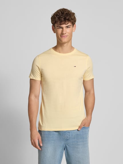 Tommy Jeans Regular Fit T-Shirt aus reiner Baumwolle Hellgelb 4