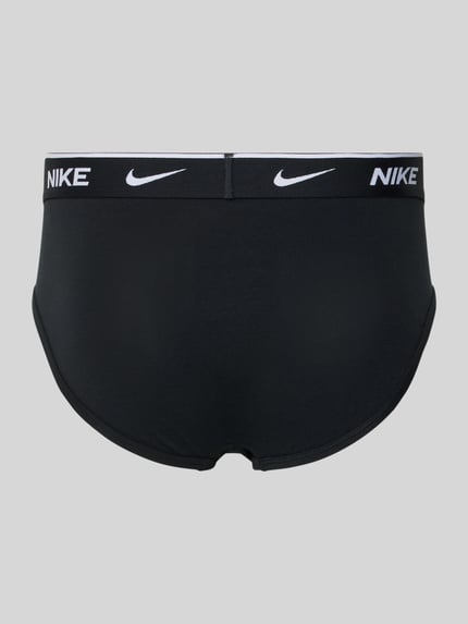 Produktfoto, schwarzer Slip aus Baumwoll-Mix Modell 'ESSENTIAL' von Nike mit elastischem Logo-Bund und eng anliegender Passform.