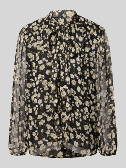 MANGO Regular Fit Bluse mit Schleifen-Detail Modell 'BELLE' Black 2