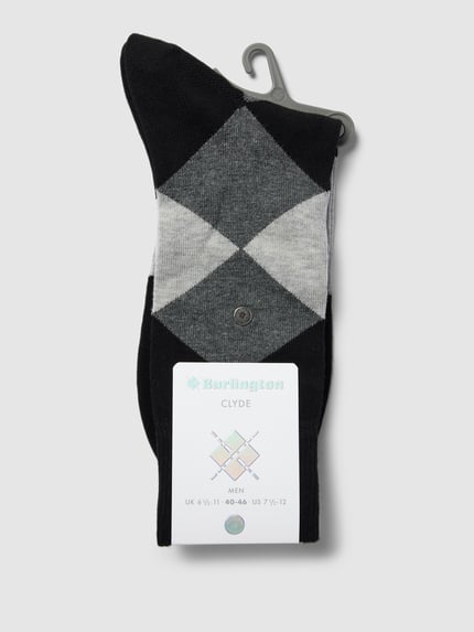 Burlington Socken mit Allover-Muster Modell 'Clyde' Black 3