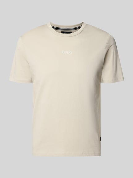 Replay Regular Fit T-Shirt mit Logo-Print Sand 2