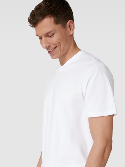 GÖTZBURG 1889 T-Shirt mit V-Ausschnitt im 2er-Pack Modell 'PURE COTTON' Weiss 3