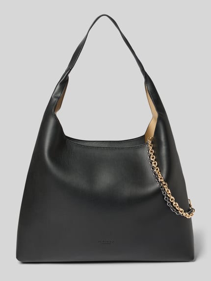Seidenfelt Handtasche mit Label-Detail Modell 'LAINIO' Black 2