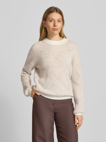 Fynch-Hatton Strickpullover aus Alpaka-Mix mit Rundhalsausschnitt Hellbraun 4