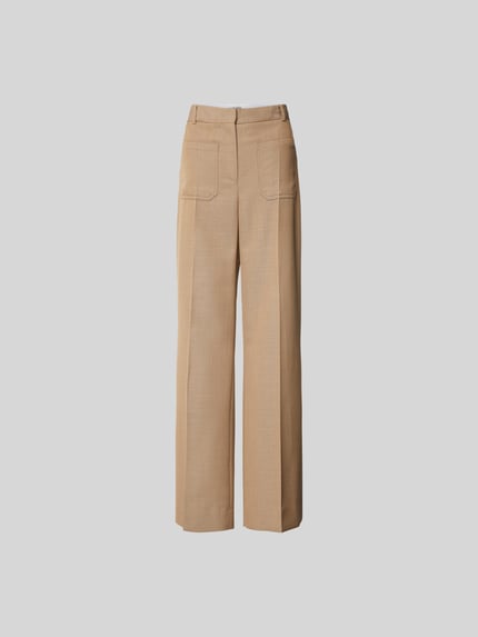 straight fit broek van scheerwol Shop The Look MANNEQUINE