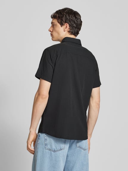JACK & JONES Koszula casualowa o kroju slim fit z rękawem o dł. 1/2 model ‘BREEZE’ Czarny 5