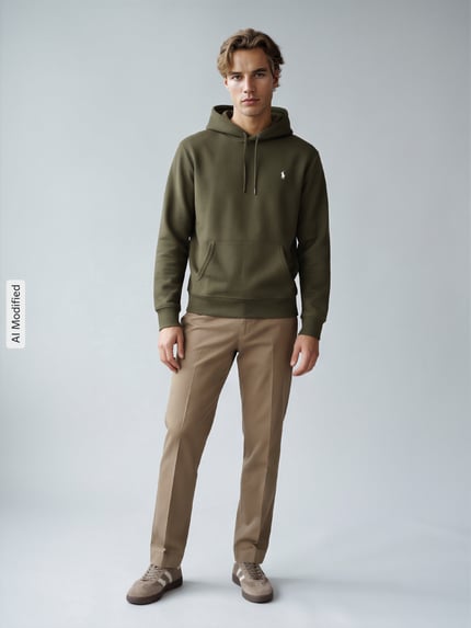 Polo Ralph Lauren Regular Fit Hoodie aus Baumwoll-Mix Oliv 1