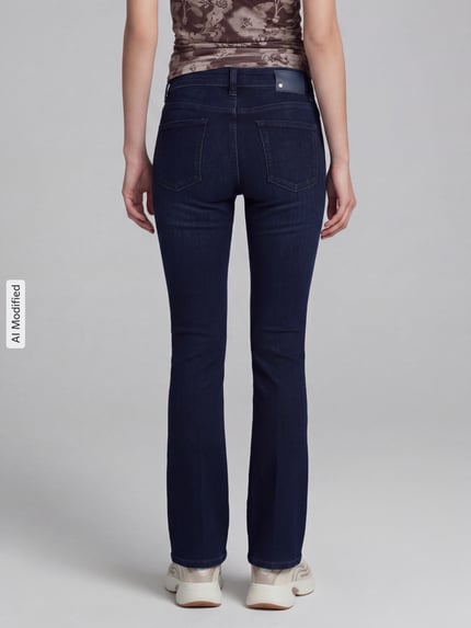CAMBIO Regular Fit Bootcut-Jeans aus Viskose-Baumwoll-Mix Modell 'PARIS FLARED' Dunkelblau 5
