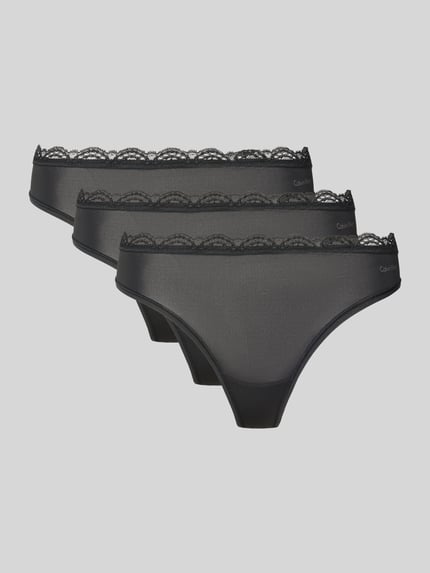 Calvin Klein Underwear String mit Label-Print Black 1
