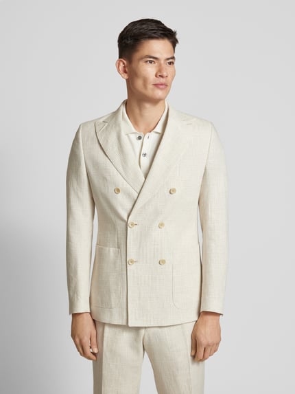 CG – CLUB of GENTS Regular Fit Sakko mit Leinen-Anteil Modell 'PHINIX' Beige 4