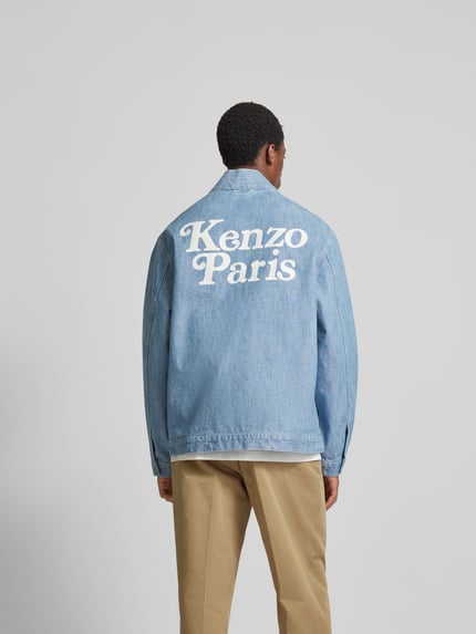 Kenzo kurtka jeansowa o kroju oversized ze sznurowanym zapięciem Jeansowy niebieski 5