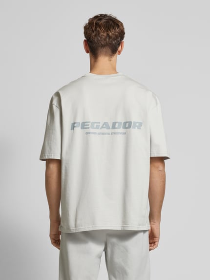 PEGADOR Oversized T-Shirt mit Label-Print Hellgrau 5
