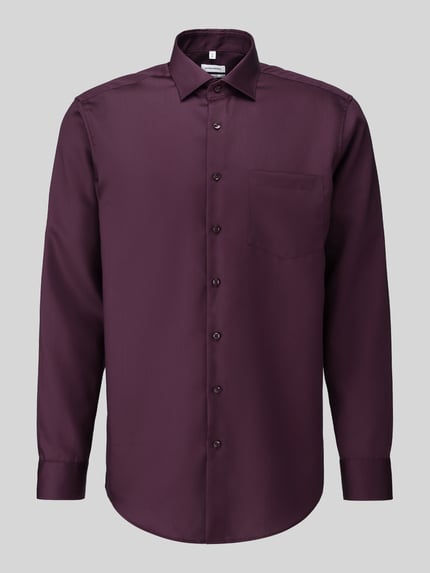 Seidensticker Regular Fit Businesshemd aus reiner Baumwolle Modell 'New Kent' Bordeaux 2