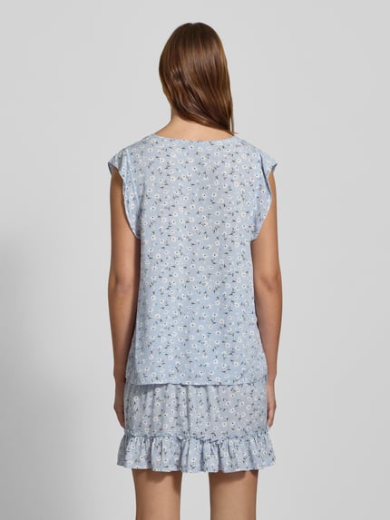 PIECES Regular fit blousetop met kapmouwen, model 'NYA' Lichtblauw - 5
