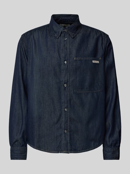 Calvin Klein Jeans Koszula jeansowa o kroju regular fit z detalem z logo Jeansowy niebieski 2