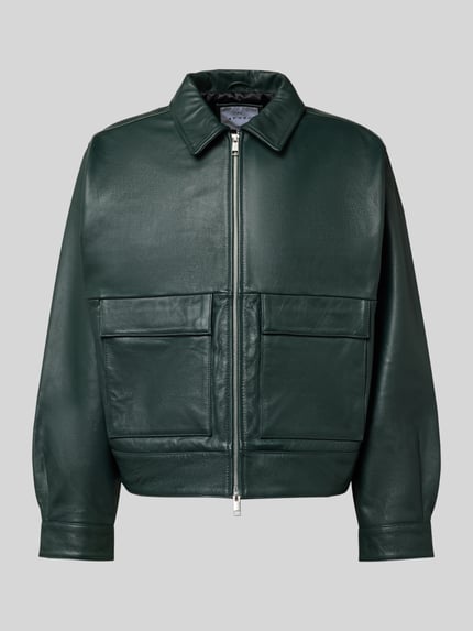 Leren jack met ritssluiting Shop The Look MANNEQUINE