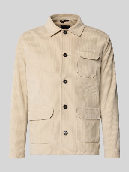 Zuitable Regular fit overshirt met platte kraag, model 'John' Beige - 2