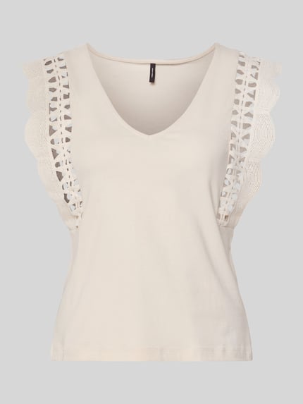 VERO MODA Regular Fit Top aus reiner Baumwolle Modell 'GABBY' Beige 2