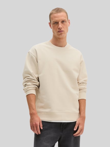 Marc O'Polo Relaxed Fit Sweatshirt aus reiner Baumwolle Sand 4