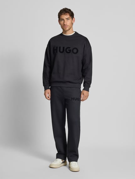 HUGO Comfort Fit Sweatshirt aus reiner Baumwolle Modell 'DINEX' Black 1