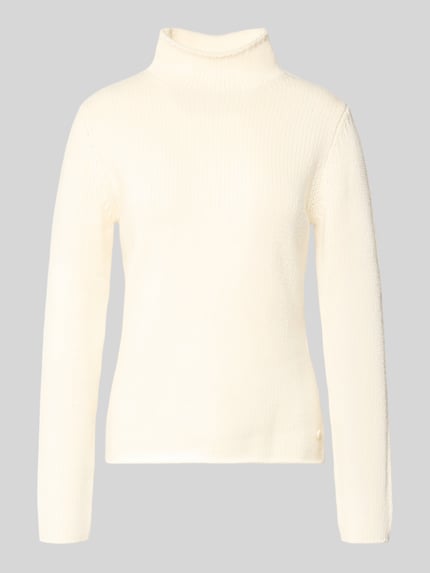 Fynch-Hatton Strickpullover aus Lanawolle mit Stehkragen Offwhite 2