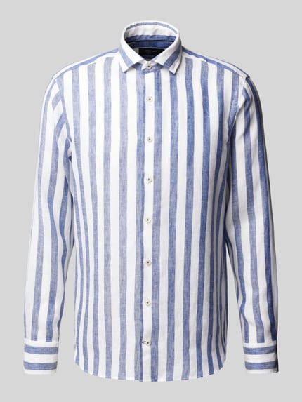 OLYMP SIGNATURE Slim Fit Leinenhemd mit Kentkragen Modell 'Sykia' Royal 2