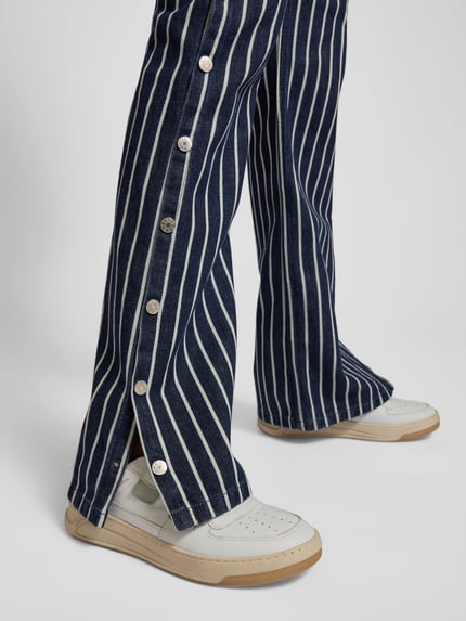 Filippa K flared fit jeans met streepmotief Jeansblauw gemêleerd - 3