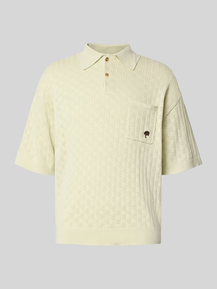 BLKVIS Relaxed fit poloshirt met pointellemotief Lichtgroen - 2