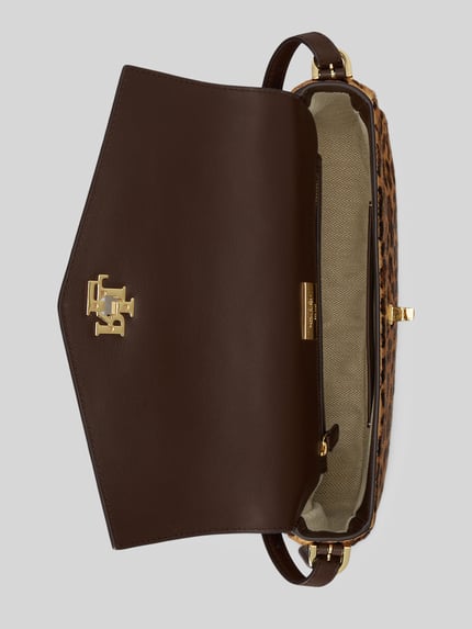 Lauren Ralph Lauren Torba na ramię z naturalnej skóry z cielęcej skóry Beżowy 4