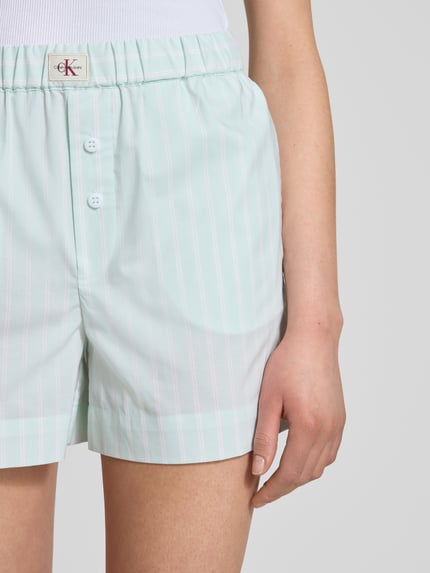Calvin Klein Jeans Szorty z elastycznym pasem i detalem z logo Miętowy 3