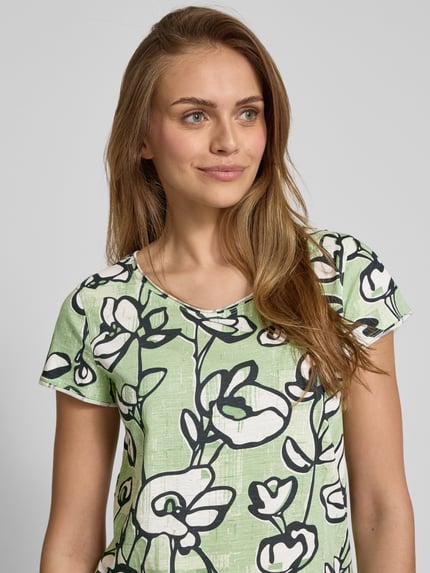 Tom Tailor Regular Fit T-Shirt aus reiner Baumwolle Hellgruen 3