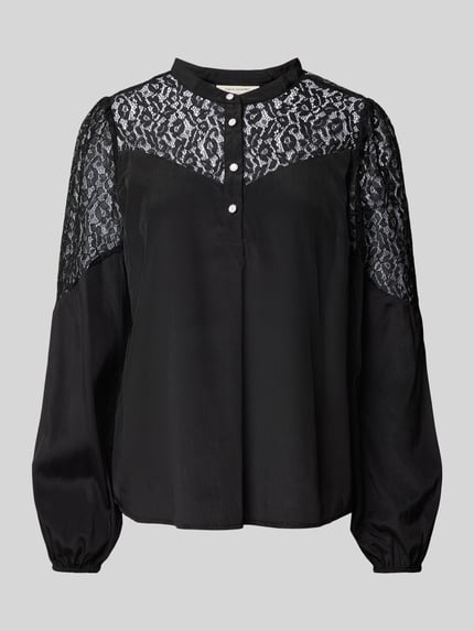 FREE/QUENT Regular Fit Bluse mit Häkelspitze Modell 'VIALU' Black 2