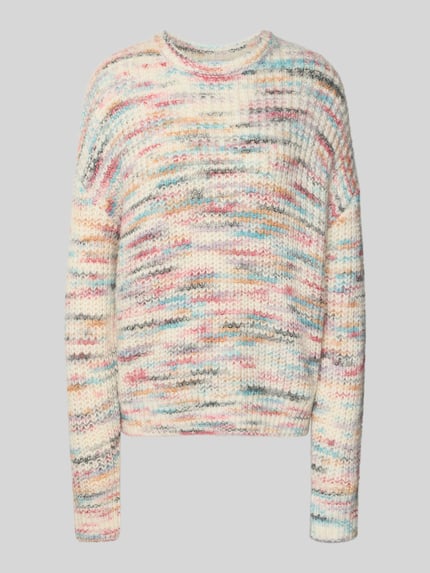 Jake*s Casual Oversized Pullover in Strick-Optik mit Woll- und Alpaka-Anteil Ecru 2