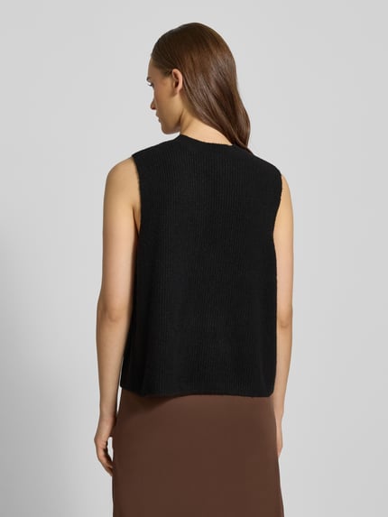 PIECES Regular fit mouwloos vest met wol Model 'SILLY' Zwart - 5